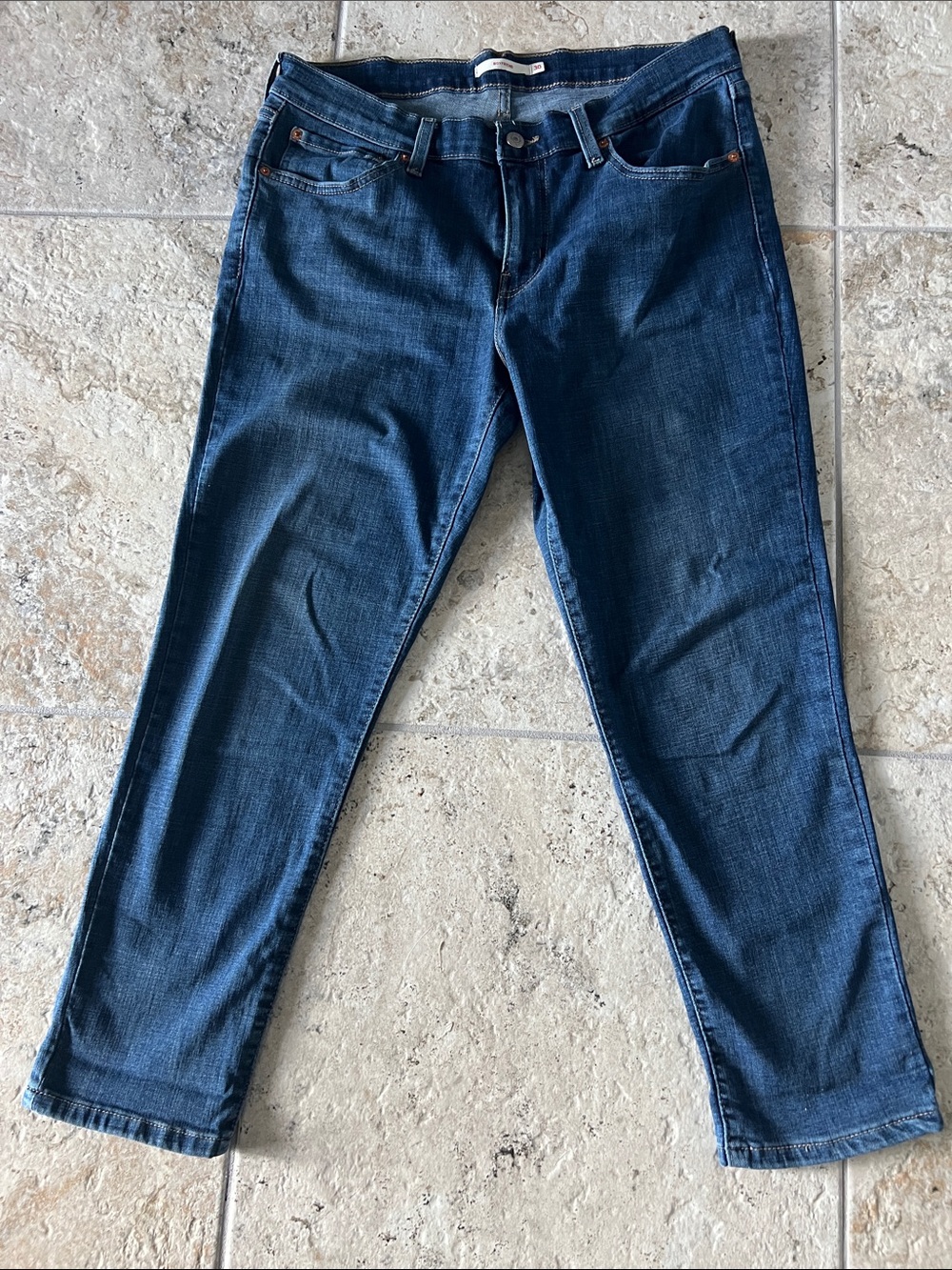 Levi’s Boyfriend Women's Dark Blue Straight-Leg Jeans- 30 x 27